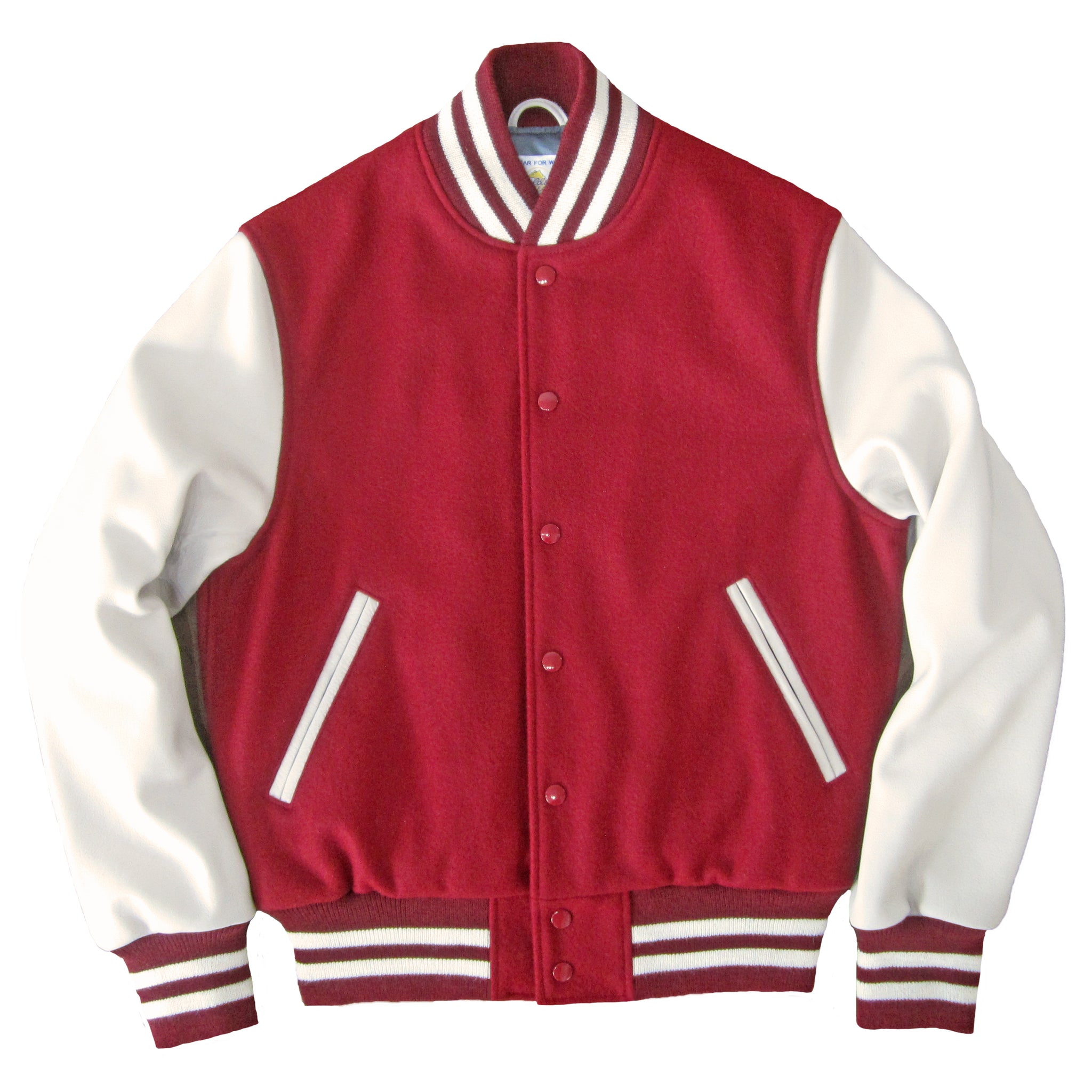 Cardinal/Stone Contemporary Fit Varsity Jacket - Golden Bear Sportswear 