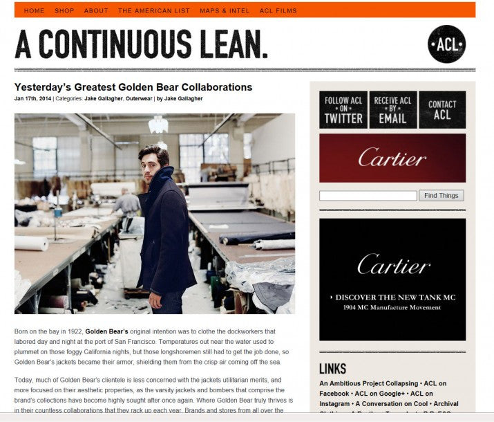 A CONTINUOUS LEAN-YESTERDAY’S GREATEST GOLDEN BEAR COLLABORATIONS