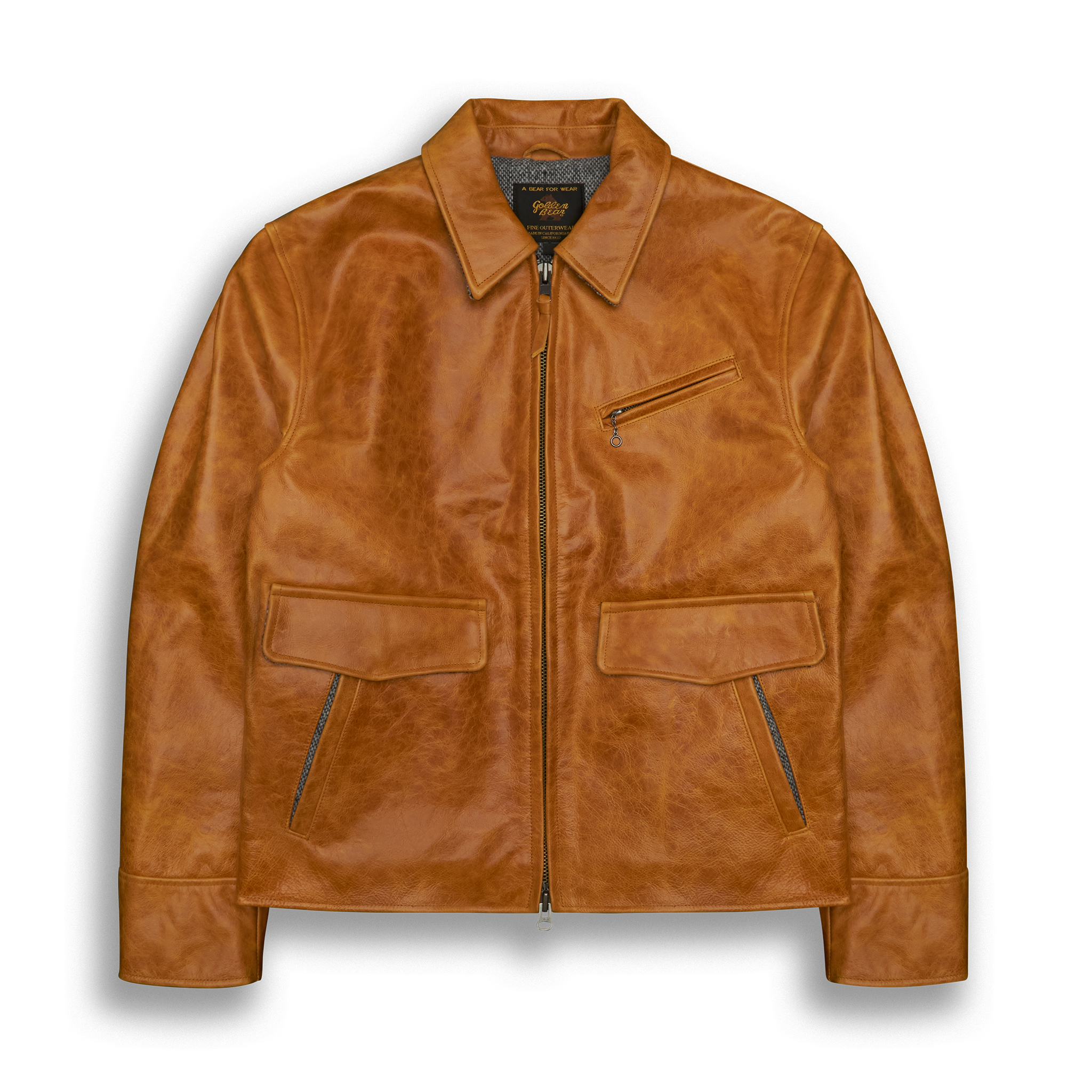 THE WATERFRONT - Original Mustard Leather Contemporary Fit - Golden Bear Sportswear 