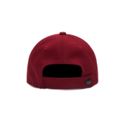 THE 9ER - Red Melton Wool/Gold Leather Cap