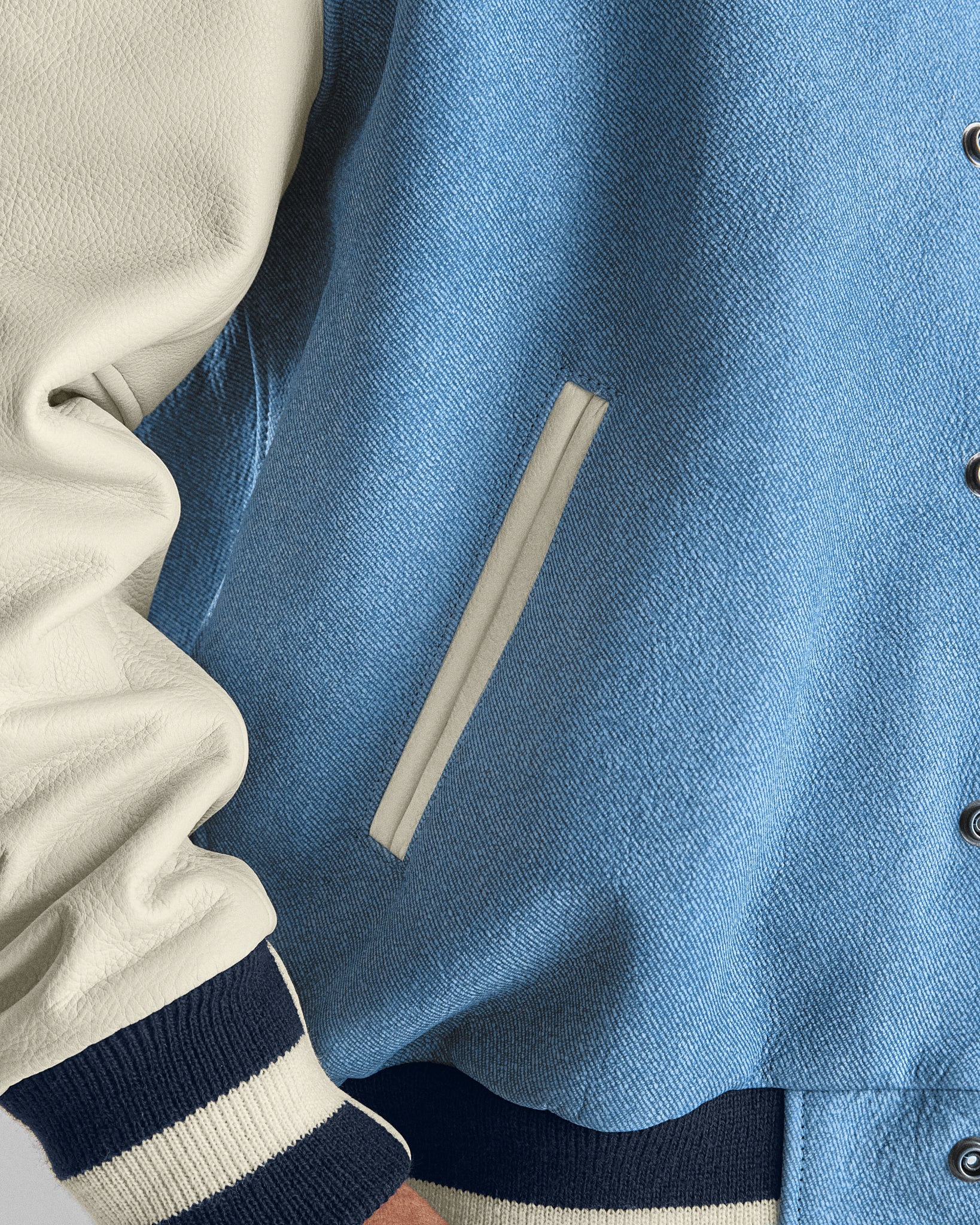 THE WELDON - Indigo/Stone "Denim" Leather Classic Fit