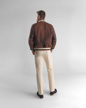 THE LEATHER RALSTON - Coffee Bean Leather Raglan Classic Fit