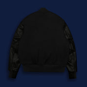 THE ALBANY - Black Melton Wool/Black Leather Tall Classic Fit - Golden Bear Sportswear 