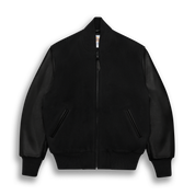 THE PLAYER - Black Melton Wool/Black Leather Classic Fit