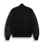 THE PLAYER - Black Melton Wool/Black Leather Classic Fit