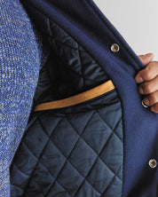 THE ALBANY - Navy Melton Wool/Tan Leather Classic Fit