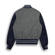 THE ALBANY - Grey Melton Wool/Navy Leather Contemporary Fit