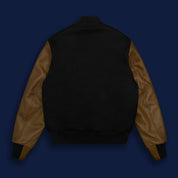 THE ALBANY - Black Melton Wool/Olive Leather Contemporary Fit