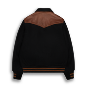 THE LOBOS - Western Varsity Jacket Black/Espresso Classic Fit