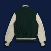 THE ALBANY - Forest Melton Wool/Stone Leather Contemporary Fit