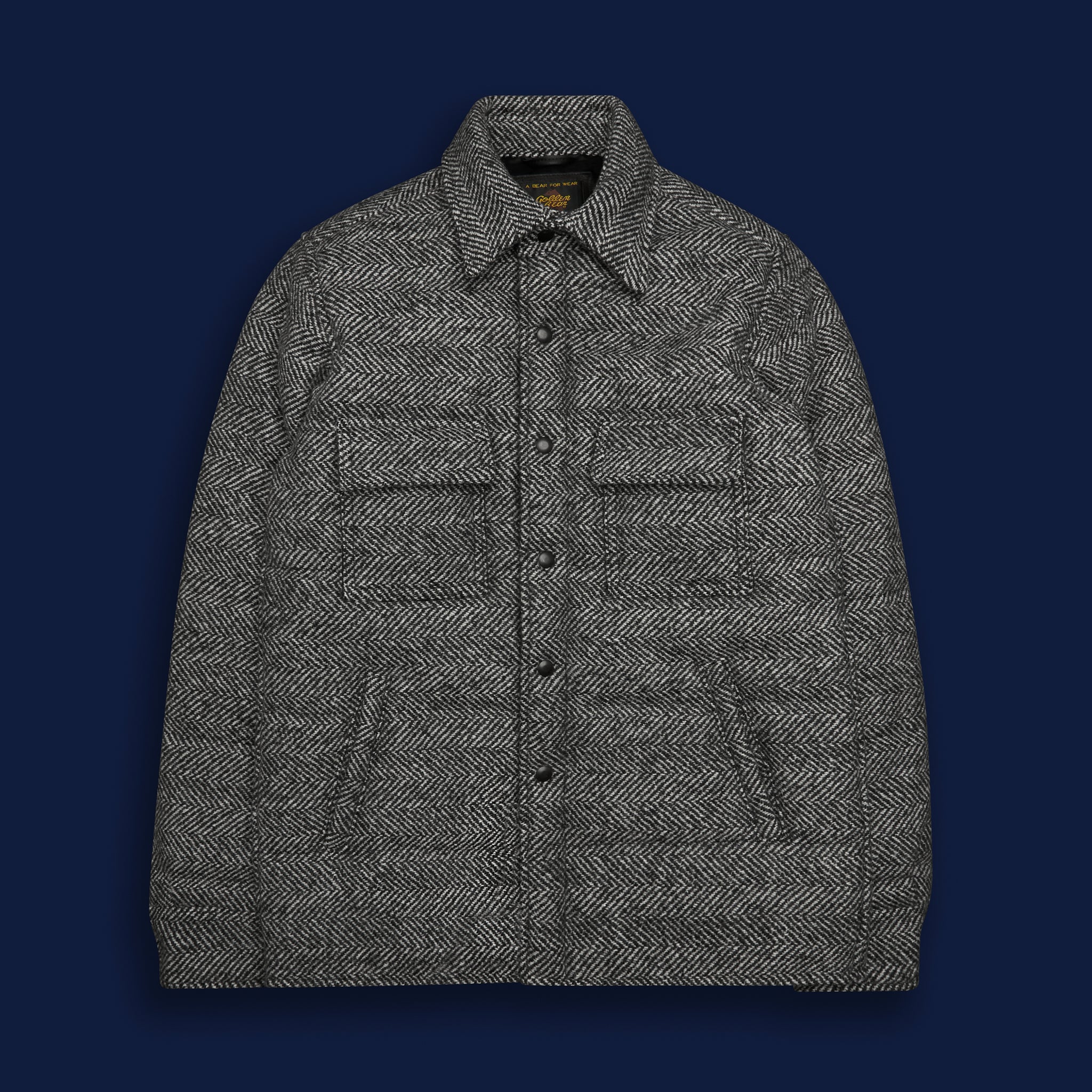 Cream Quilted Herringbone Wool Contemporary Fit - Golden Bear Sportswear 