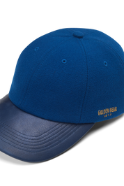 THE WARRIOR - Blue Melton Wool/Leather Cap