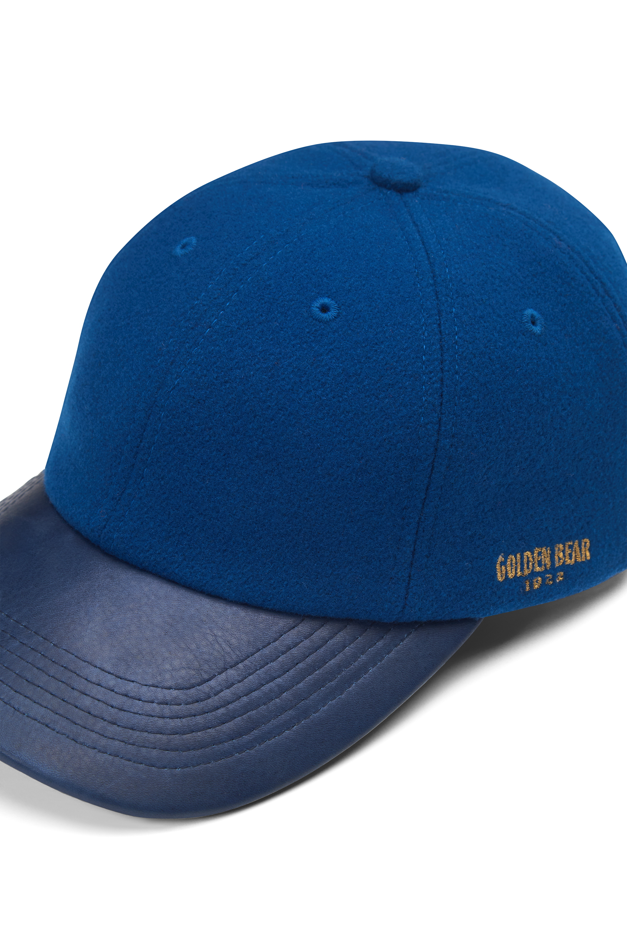 THE WARRIOR - Blue Melton Wool/Leather Cap