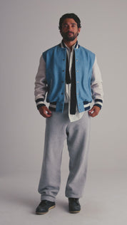 THE WELDON - Indigo/Stone "Denim" Leather Classic Fit