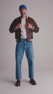 THE LEATHER RALSTON - Coffee Bean Leather Raglan Classic Fit