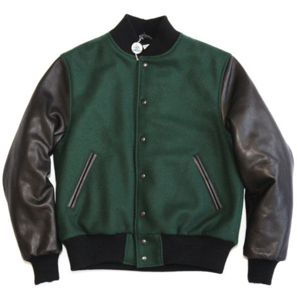 Forest/Black Contemporary Fit Varsity Jacket - Golden Bear Sportswear 
