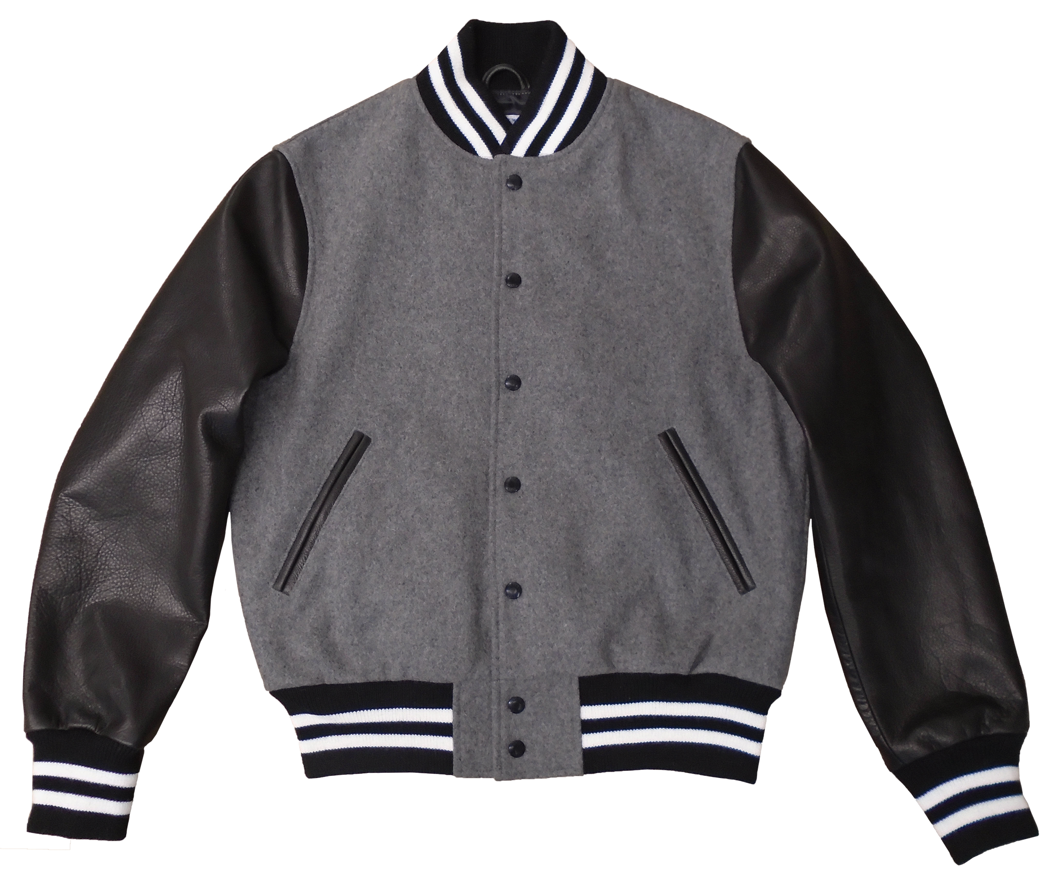 Grey/Black Contemporary Fit Varsity Jacket - Golden Bear Sportswear 